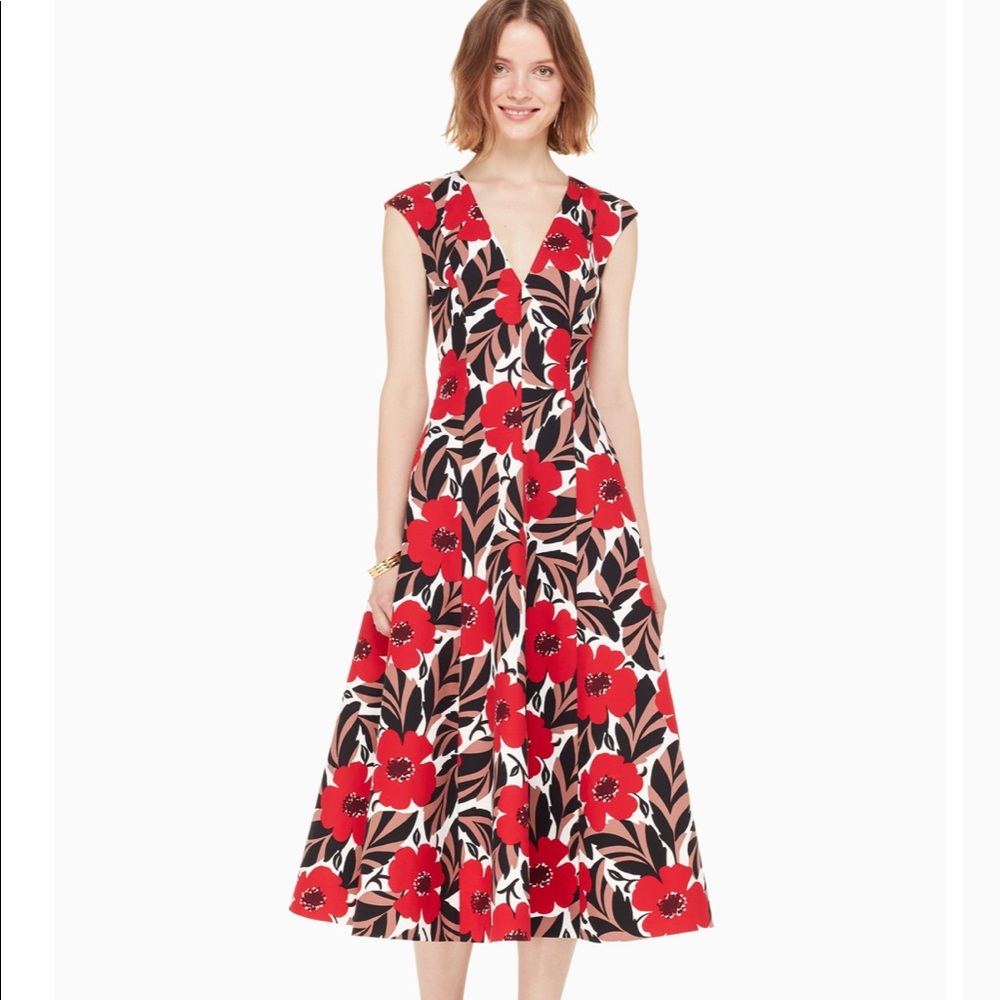 Kate Spade Poppy Field Structured Dress
